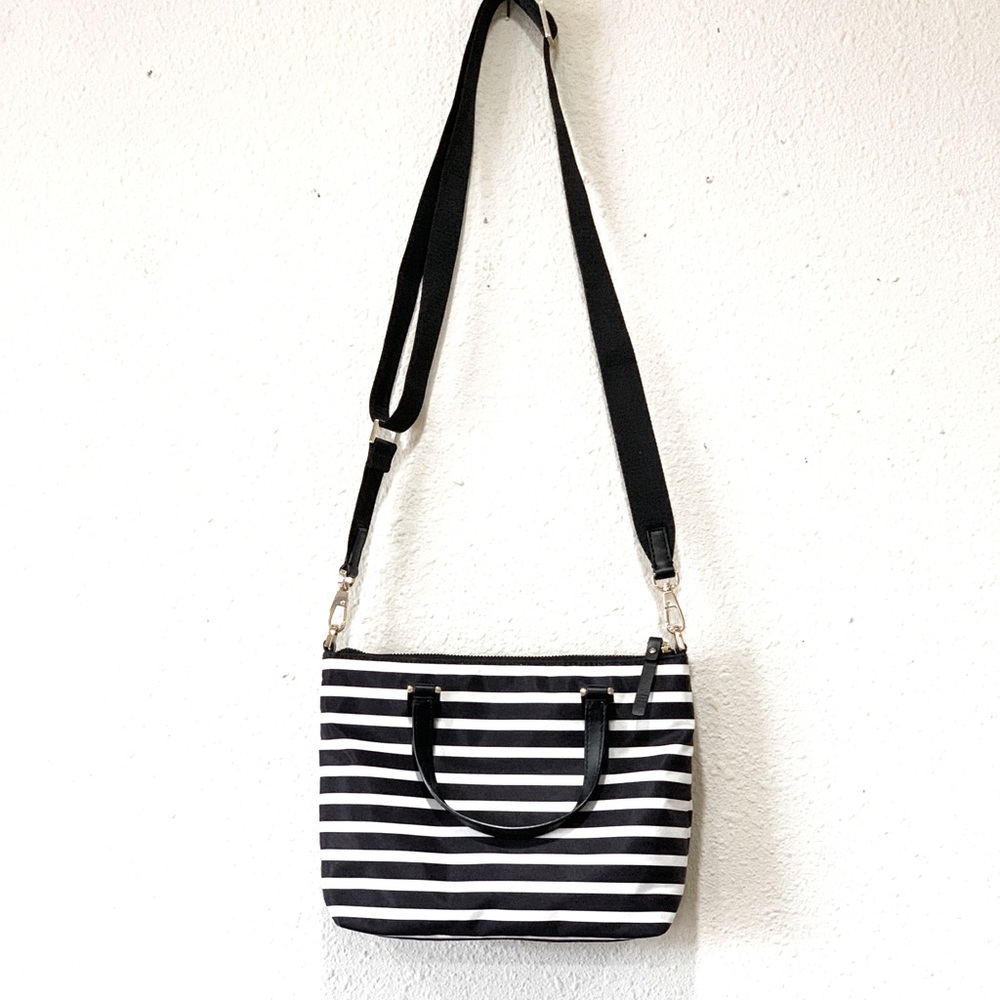 Kate Spade Black & White Stripes Crossbody Bag - Picture 5 of 13